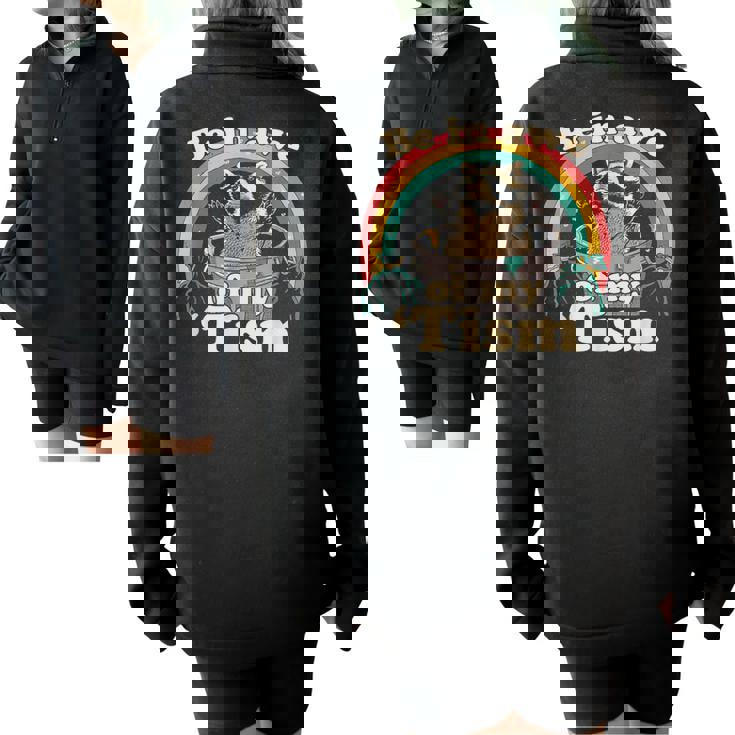 Autism Awareness Raccoon Half Zip Oversized Sweatshirt | Unique & Cozy Autism Awareness Raccoon Half Zip Oversized Sweatshirt | Unique & Cozy