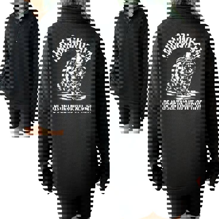Cowboy Raccoon Oversized Sweatshirt - Undiagnosed Humor