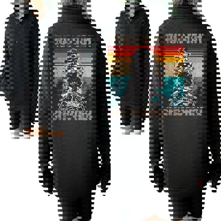 Raccoon Captain Vintage Sweatshirt - Humorous Half Zip Design Raccoon Captain Vintage Sweatshirt - Humorous Half Zip Design