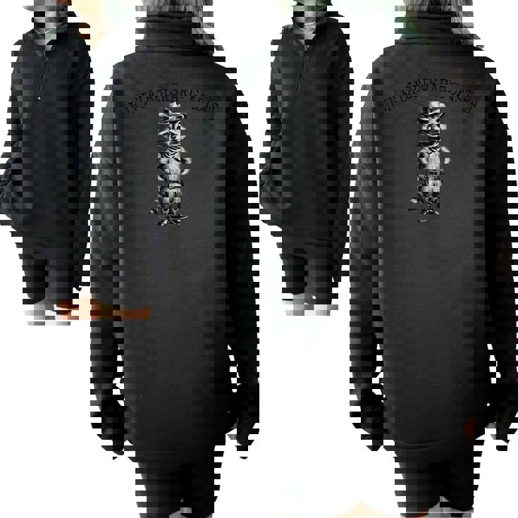 Raccoon Cowboy Oversized Sweatshirt - Fun Wild West Design