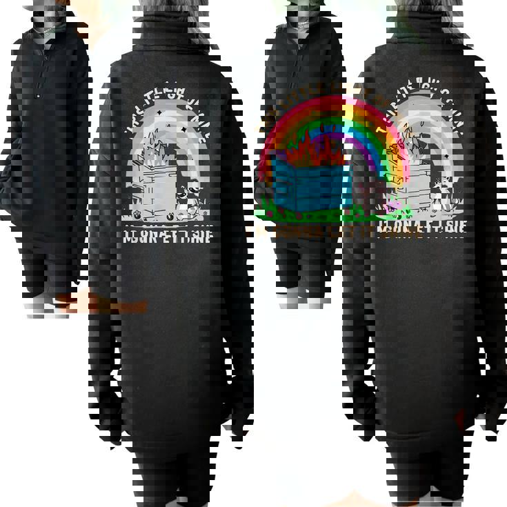 Raccoon Dumpster Fire Half Zip Sweatshirt - Groovy Unisex Style Raccoon Dumpster Fire Half Zip Sweatshirt - Groovy Unisex Style