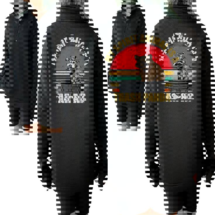 Raccoon Enthusiast Half-Zip Sweatshirt - Oversized Fit Coziness
