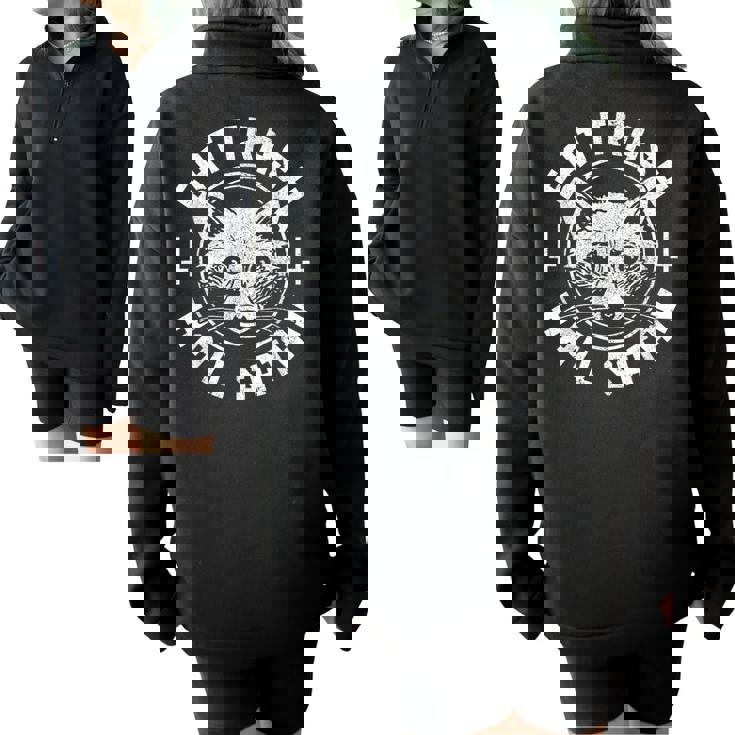 Raccoon Gothic Oversized Sweatshirt - Halloween Half Zip Style