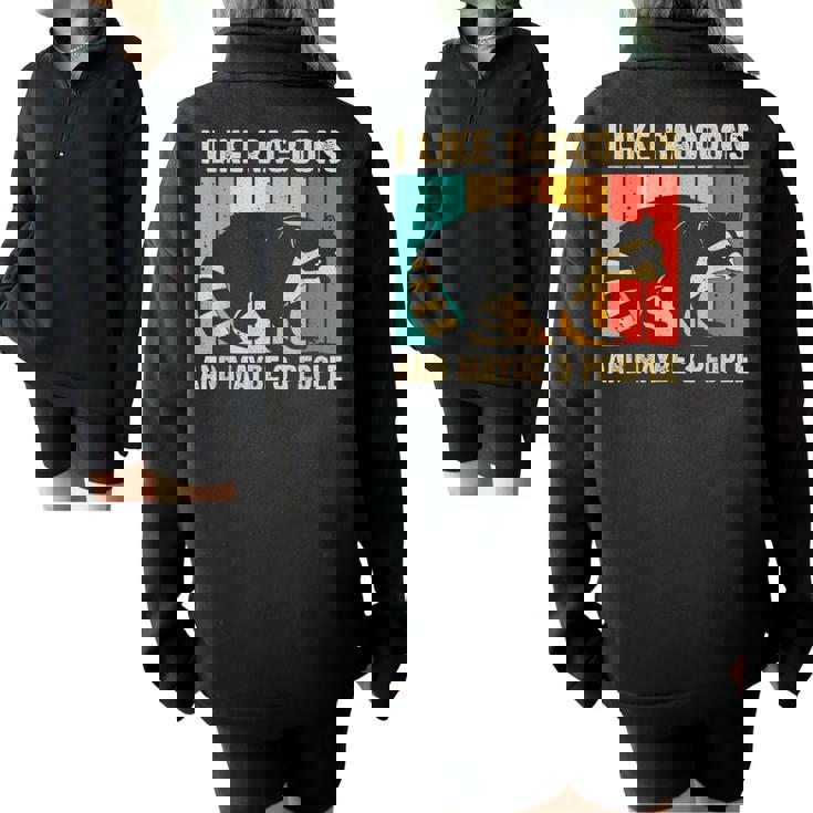 Raccoon Lover Unisex Half-Zip Oversized Sweatshirt | Cozy Introvert Style