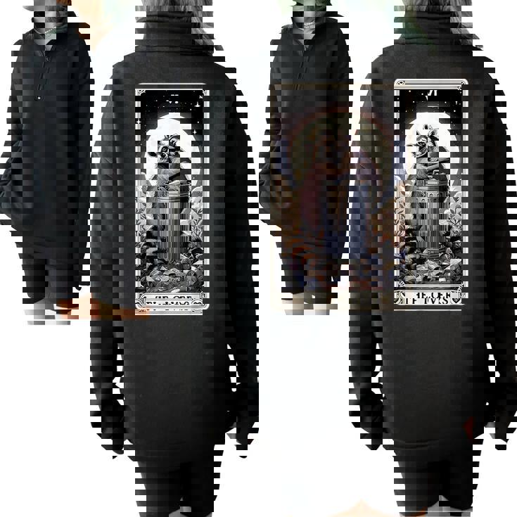 Raccoon Lovers Tarot - Half Zip Oversized Sweatshirt for Couples Raccoon Lovers Tarot - Half Zip Oversized Sweatshirt for Couples
