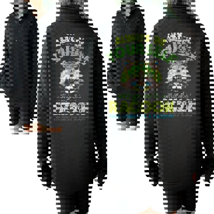Raccoon Oversized Half Zip Sweatshirt - Cozy Unisex Wear