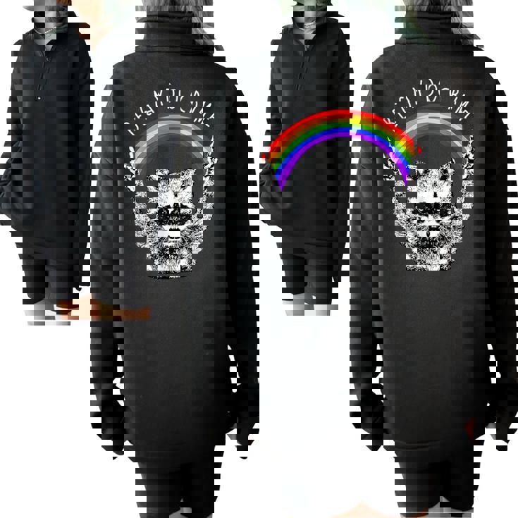 Raccoon Pride Oversized Sweatshirt | LGBTQ Rainbow Theme