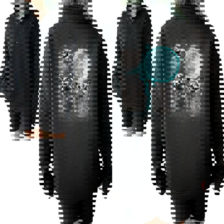 Raccoon Shirt 3 Racoons Howling At Moon Weird Cursed Half Zip Oversized Sweatshirt Raccoon Shirt 3 Racoons Howling At Moon Weird Cursed Half Zip Oversized Sweatshirt