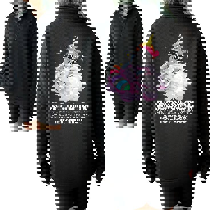 Raccoonicorn Sweatshirt - Fun Oversized Half Zip for Raccoon Lovers Raccoonicorn Sweatshirt - Fun Oversized Half Zip for Raccoon Lovers