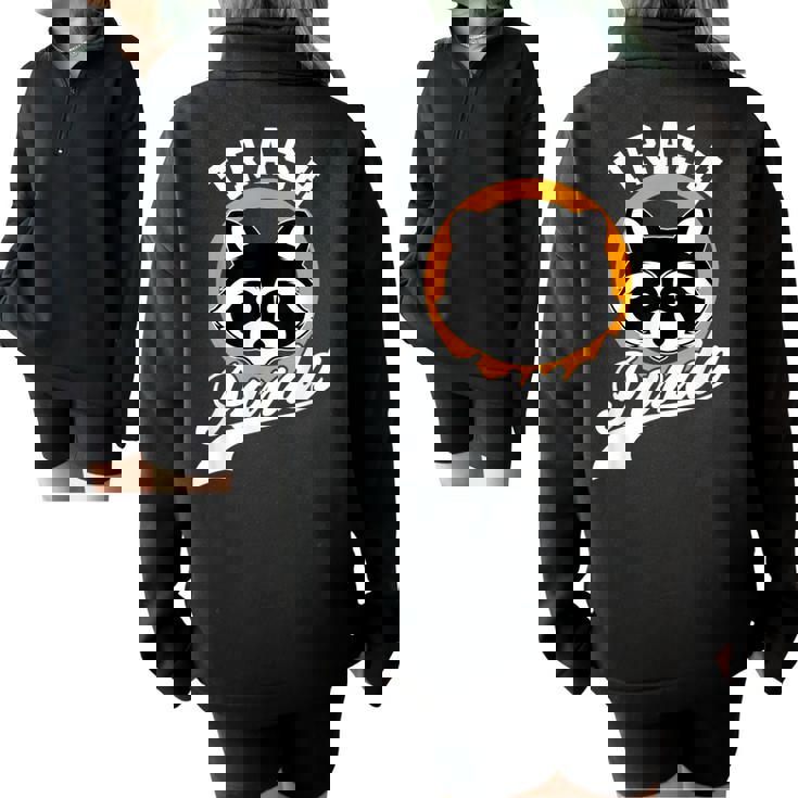 Trash Panda Apparels Cute Trash Panda Raccoon Small Short Sleeve Modern Cartoon Casual All Seasons Half Zip Oversized Sweatshirt