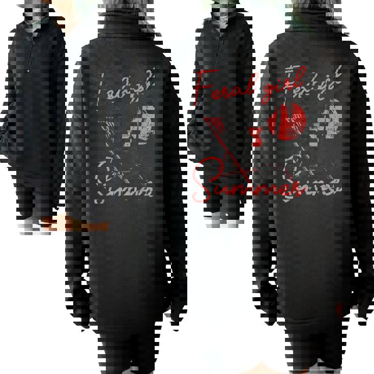Feral Raccoon Half Zip Sweatshirt | Summer Vacation Oversized Style