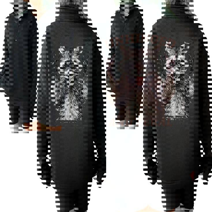 Retro Raccoon Graphic | Feral Energy Summer Half-Zip Sweatshirt