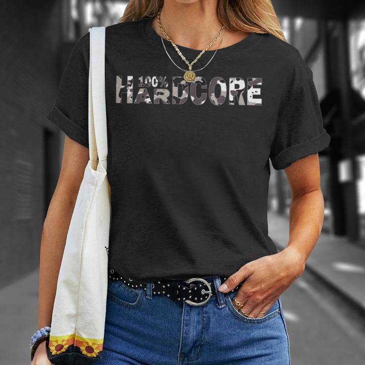 100 Hardcore Camouflage For Festivals T-Shirt Geschenke für Sie