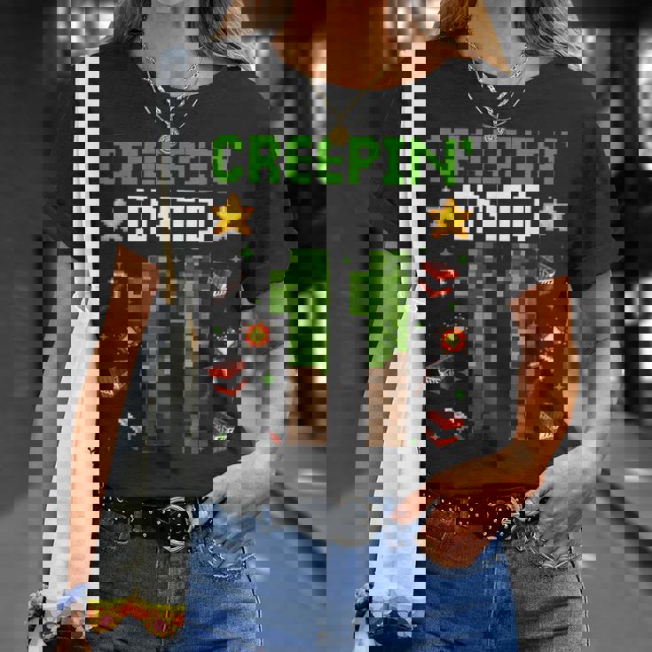 11Th Birthday Gamer Pixel Creepin’ Into 11 Video Game Party T-Shirt Gifts for Her
