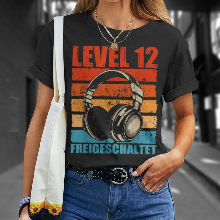 12Th Birthday Boysideo Gamer Level 12 Unlocked Boys T-Shirt Geschenke für Sie