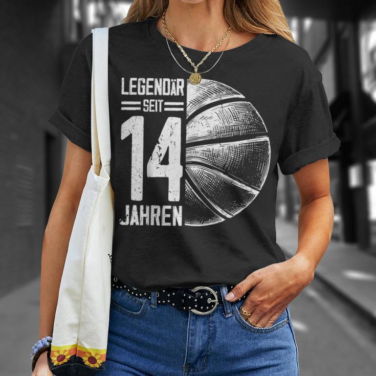 14Th Birthday Retro Basketball Player 14 Years Boy Boys T-Shirt Geschenke für Sie