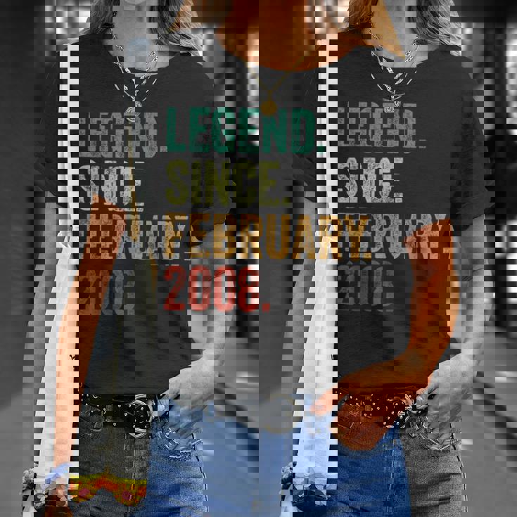 17 Years Old Legend Since February 2008 17Th Birthday T-Shirt Gifts for Her