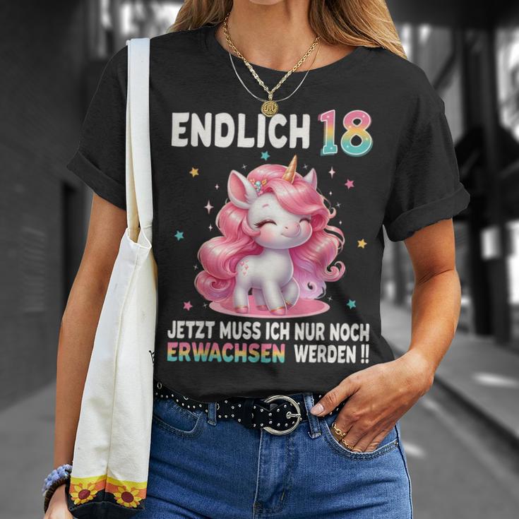 18Th Birthday Girl 18 Years Party Outfit Unicorn T-Shirt Geschenke für Sie