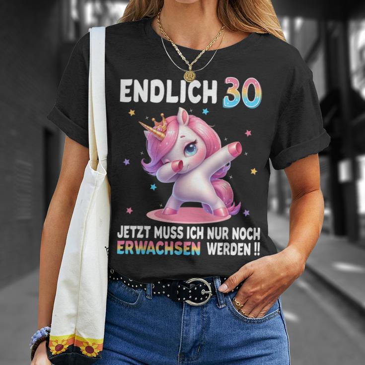 30Th Birthday Woman 30 Years Party Outfit Unicorn T-Shirt Geschenke für Sie