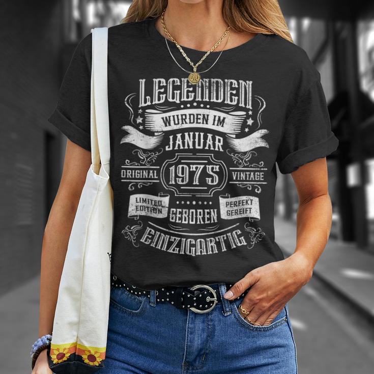 49Th Birthday Legends Were Born In January 1975 T-Shirt Geschenke für Sie