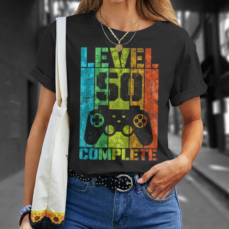 50Th Birthday Man Gamer Level Complete 50 Years T-Shirt Geschenke für Sie