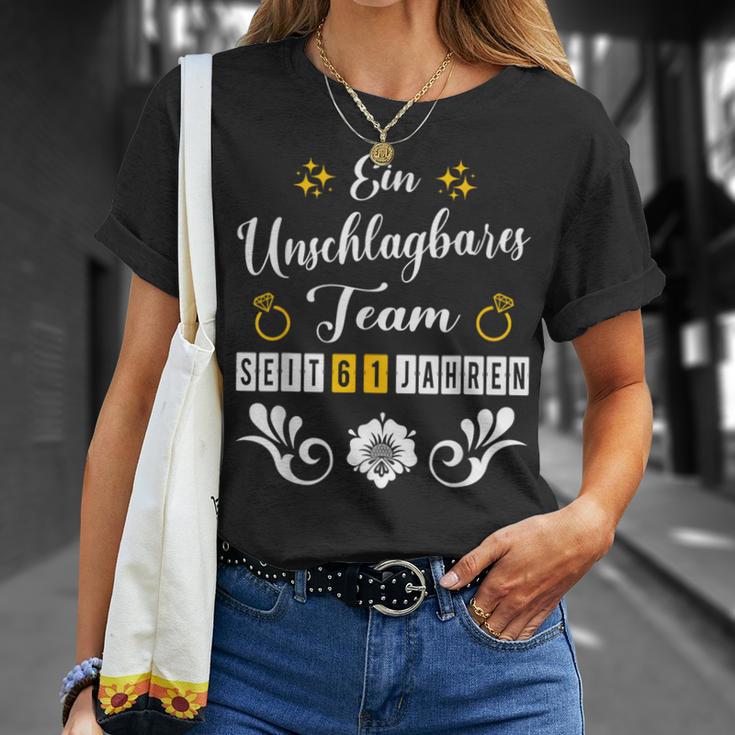 61 Jahre Ehe Ulmenhochzeit Hochzeitstag Ehemann Partnerlook T-Shirt Geschenke für Sie