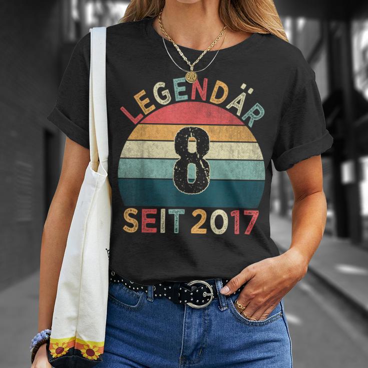 8Th Birthday Legendary Since 2017Intage 8 Years Old T-Shirt Geschenke für Sie