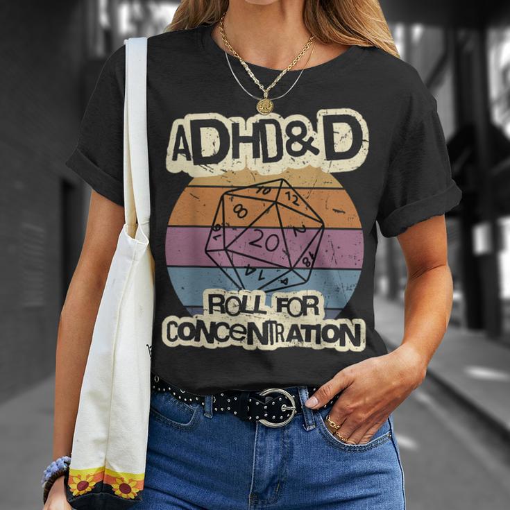 Adhd & D Roll For Concentration T-Shirt Geschenke für Sie