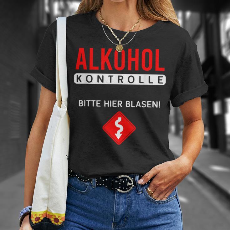 Alcohol Control Bitte Hier Blasiges Sauf Party T-Shirt Geschenke für Sie