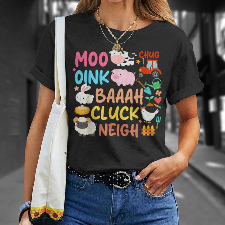 Animaux De La Ferme Sons Oink Baa Neigh Cluck Moo Toddler Farmer T-Shirt Cadeaux pour elle