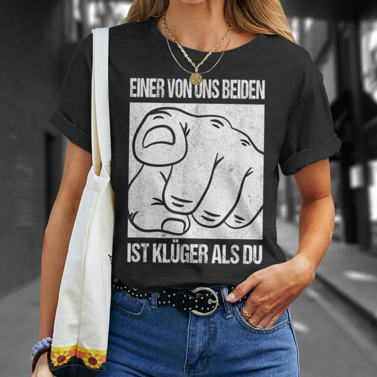 Aon Us Beiden Ist Klüger Als Du Ironie Statement Fun T-Shirt Geschenke für Sie