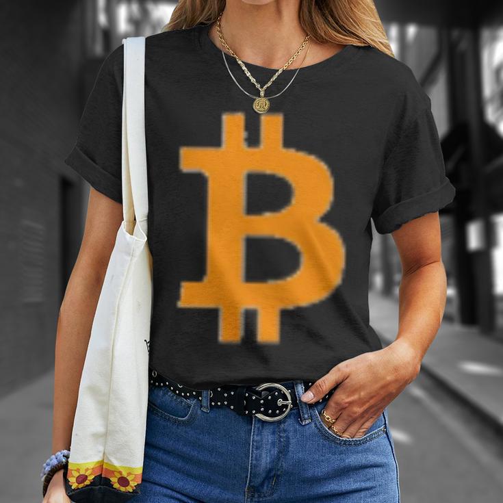 Bitcoin Logo Small Simple Subtle Little Centred T-Shirt Geschenke für Sie