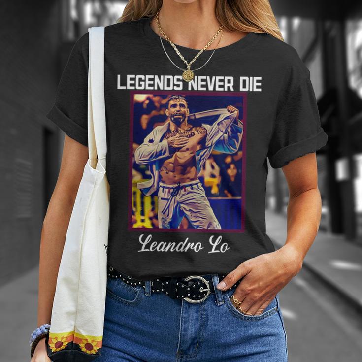 Bjj Legends Never Die Bjj Gi Brasileño Jiu Jitsu Camiseta unisex Regalos para ella