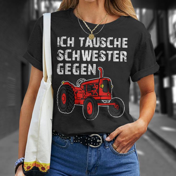 With Brother Siblings Family Tractor Stolzer Bruder T-Shirt Geschenke für Sie