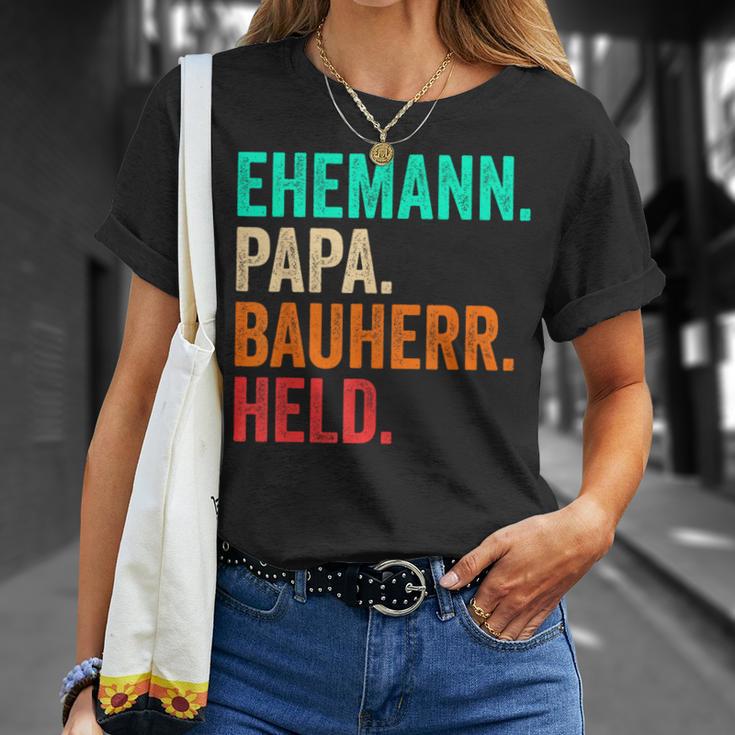 Builder Dad Husband Father's Day House Building Builder T-Shirt Geschenke für Sie