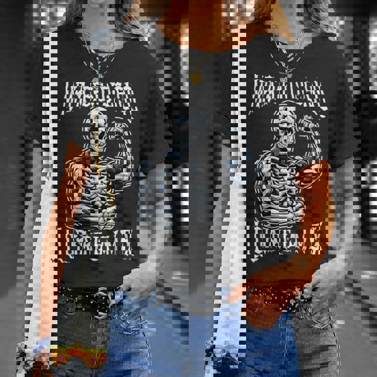 Calacas Chidas Gym Meme Mira Bro De Solo Llorarle A Mi Ex Camiseta unisex Regalos para ella