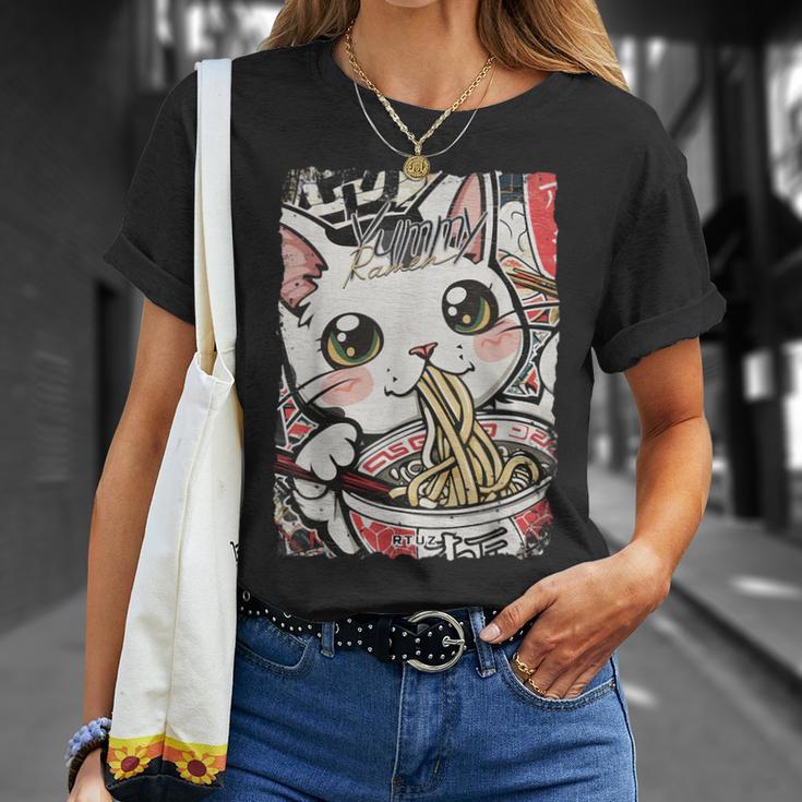 Cat Ramen Noodle Japanese Anime Manga Ramen Kawaii Cat T-Shirt Geschenke für Sie