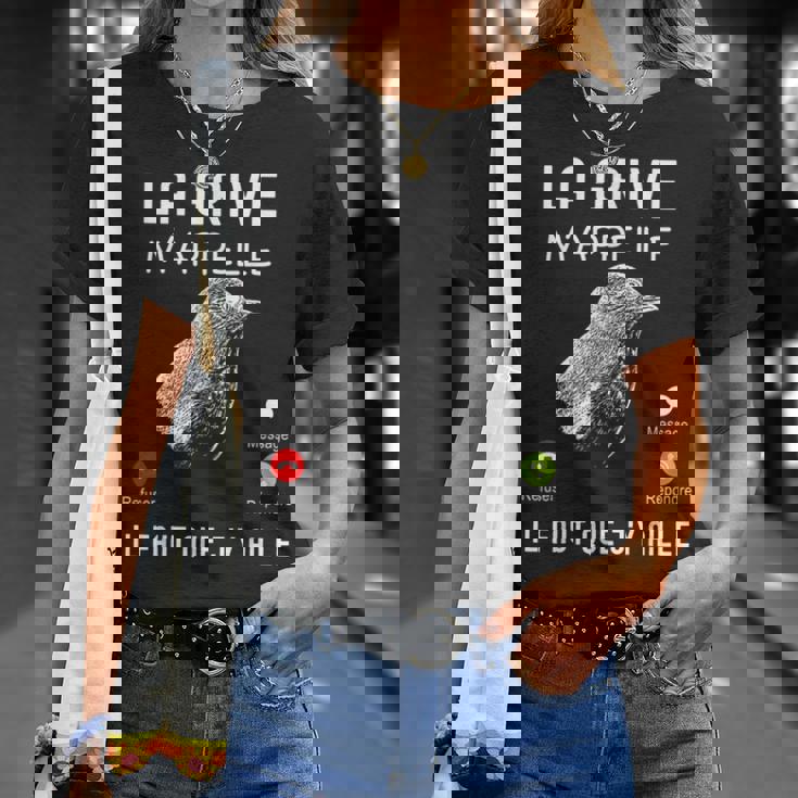 Chasser La Grive Humour Cadeau Chasseur De Grive Gibier T-Shirt Cadeaux pour elle