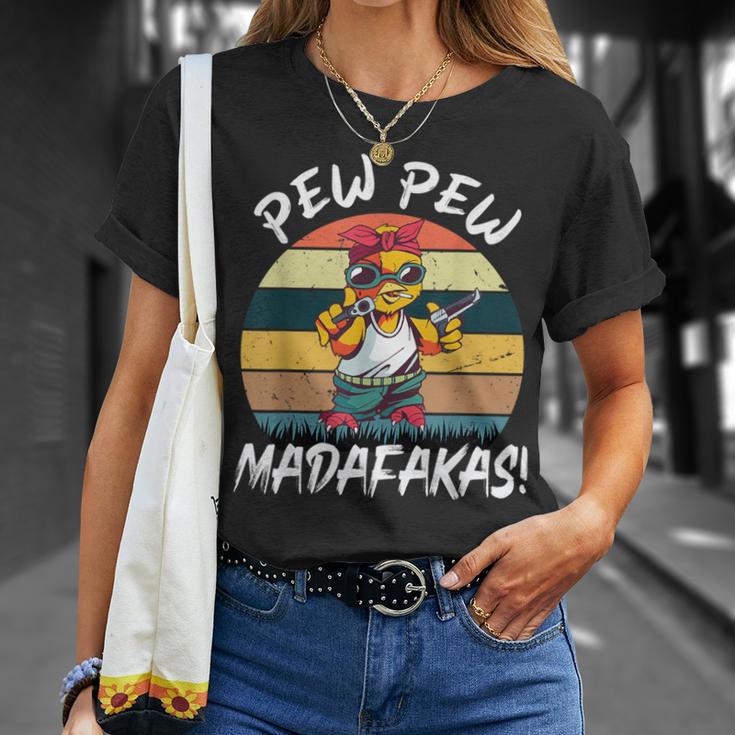 Chick Pew Pew Madafakas intage Crazy Chick S T-Shirt Geschenke für Sie