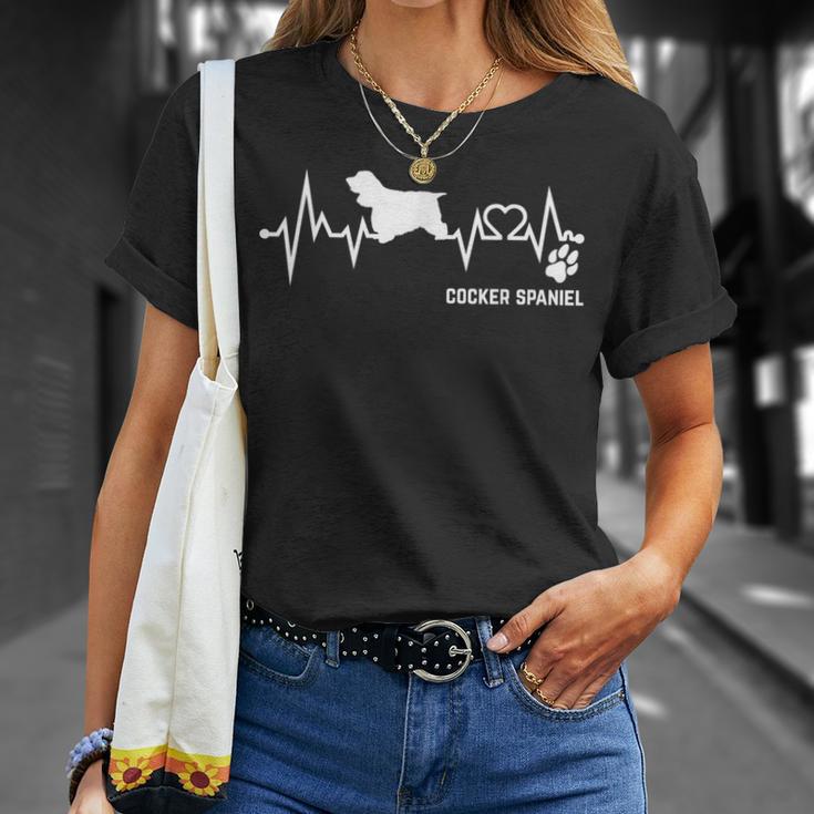 Cocker Spaniel Heartbeat Pulse Dog Ecg Dog Lovers S T-Shirt Geschenke für Sie