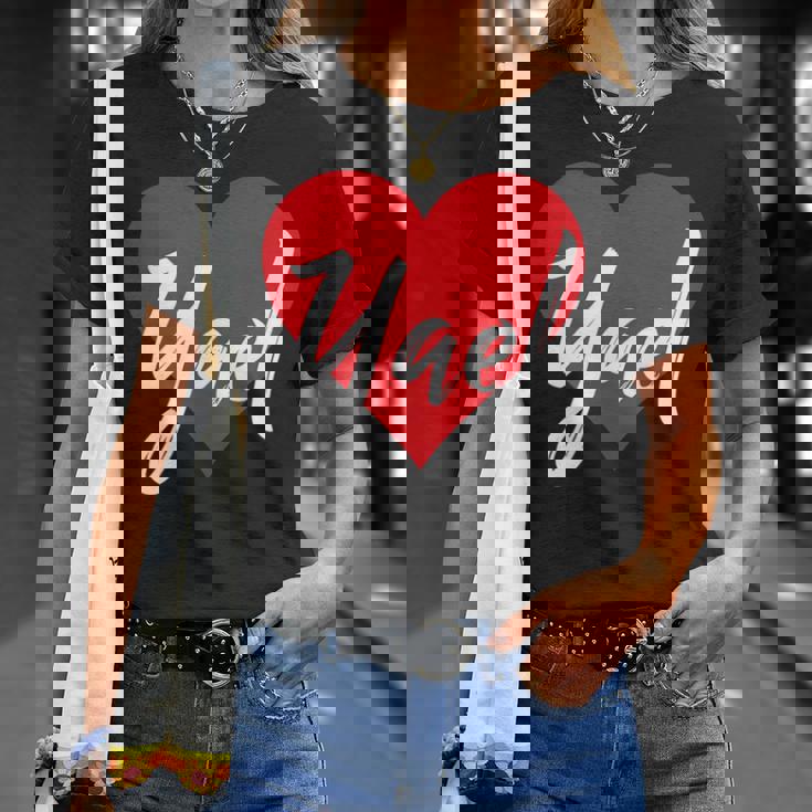 Con El Nombre I Love Yael I Heart Named Camiseta unisex Regalos para ella