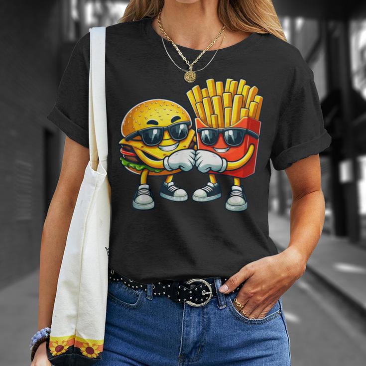 Cool Cheese Burger And Fries Fast Food Lovers T-Shirt Geschenke für Sie