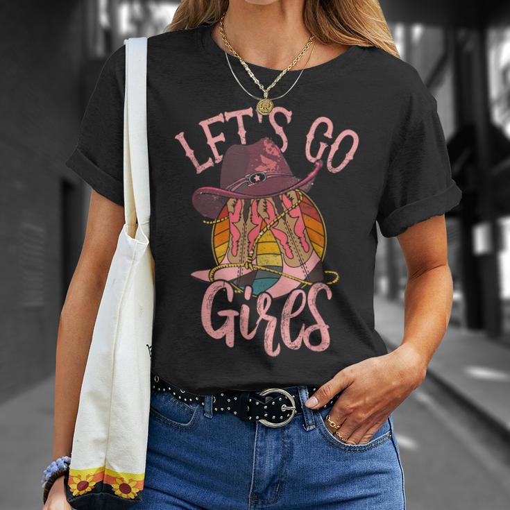 Cowboy Hat Boots Let Is Go Girls Western Pink Cowgirls T-Shirt Geschenke für Sie