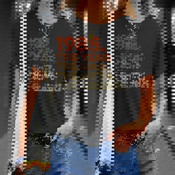 Cumpleaños Regalo Cosechaintage 1985 Year Man Myth Legend Camiseta unisex Regalos para ella