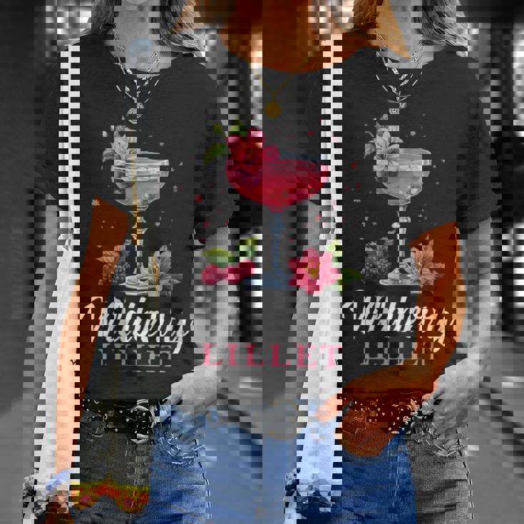 Damen Sommer Cocktail Party Wildberry Lillet Damen Mit-Ausschnitt T-Shirt Geschenke für Sie
