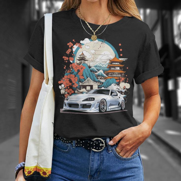 De Regalo 2Jz Moderna Blanca Supra Jdm Entusiasta Del Coche Camiseta unisex Regalos para ella