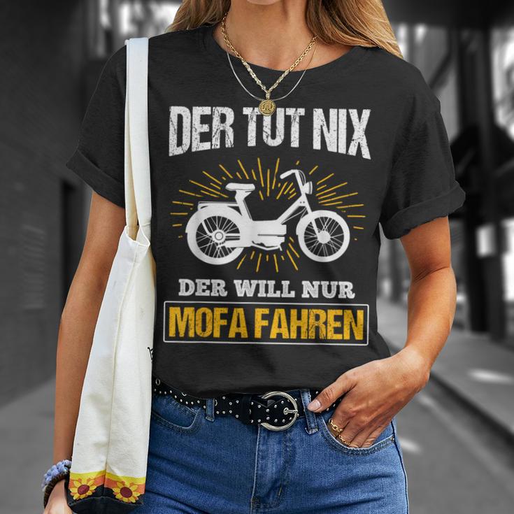 Der Will Nur Mofa Fahren Moped Mofafahrer Mofa T-Shirt Geschenke für Sie