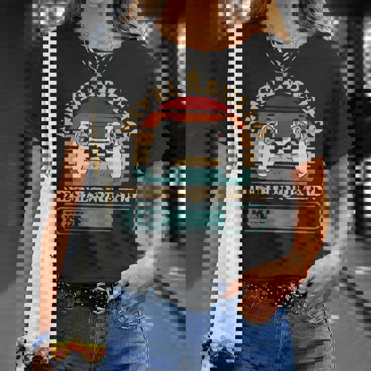 Día Del Padre Chicos Gamer Nivel Abuelo Desbloqueado Gaming Camiseta unisex Regalos para ella