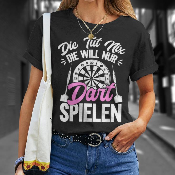 Die Will Nur Dart Spielen Dartboard Women's Darts T-Shirt Geschenke für Sie