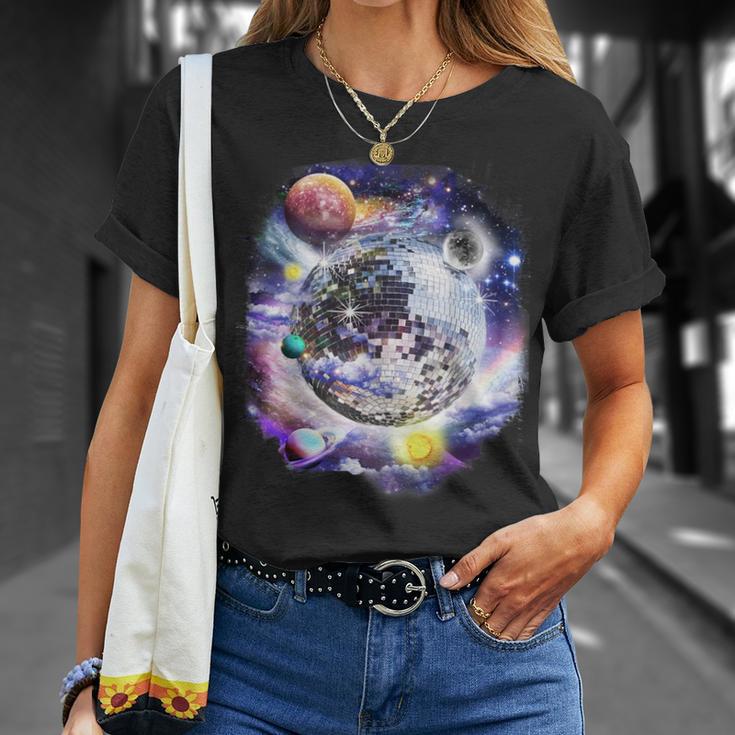 Disco Ball In Space Galaxy Club Retro T-Shirt Geschenke für Sie